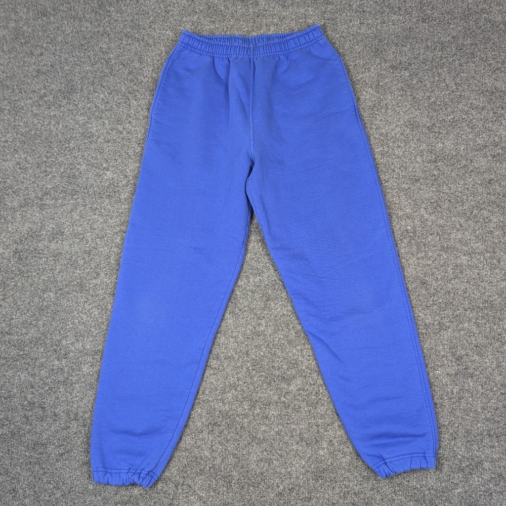 Lands End Womens Regular Blue Fleece Sweatpants Joggers USA Made Womens Small